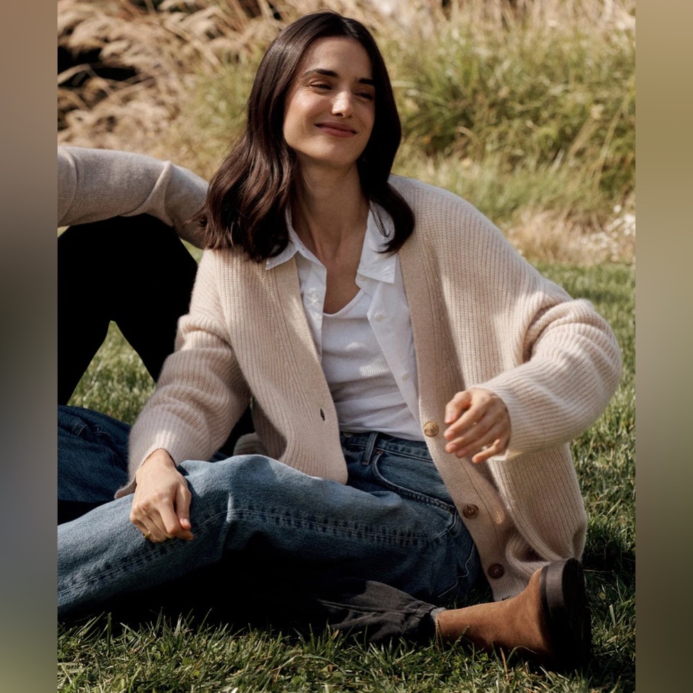 Jenni Kayne Cashmere Cocoon Cardigan in Oatmeal - Picture 4 of 8